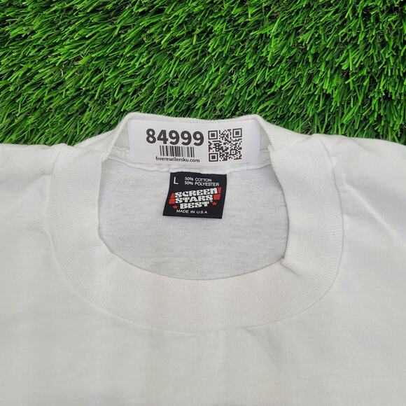 Vintage 90s Lipton Tea Shirt Womens L 21x25 White American Flag - Picture 10 of 14